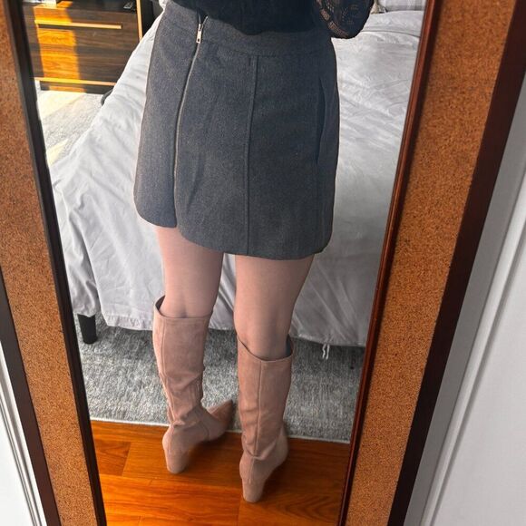 Grey Wool Mini Skirt - Picture 4 of 6